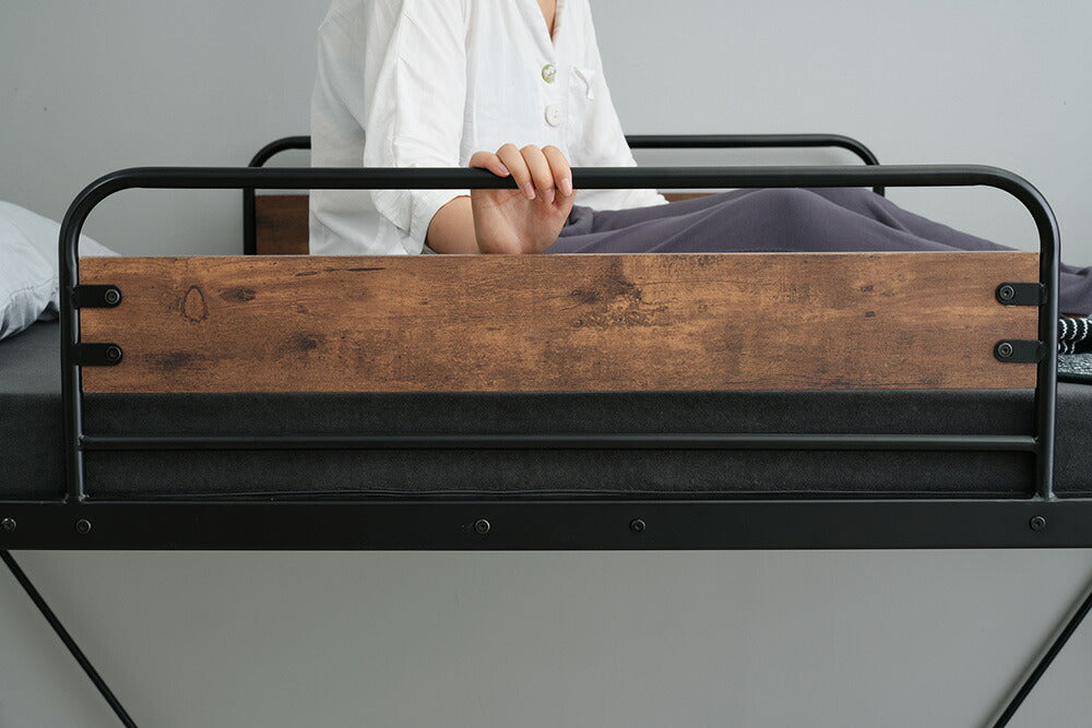 ロフトベッド パイプベッド シングル ハイタイプ 大人用 ブラック 長さ212cm 高さ125cm システムベッド スチール 北欧風 一人暮らし スチール 耐震 ベッド 子供部屋 7日内出荷