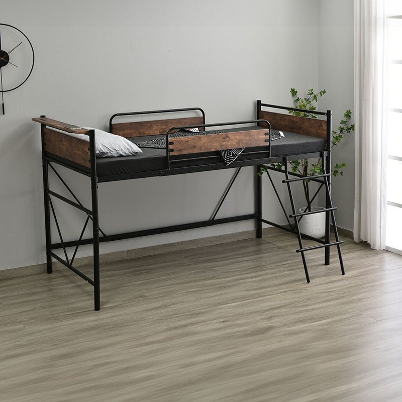 ロフトベッド パイプベッド シングル ハイタイプ 大人用 ブラック 長さ212cm 高さ125cm システムベッド スチール 北欧風 一人暮らし スチール 耐震 ベッド 子供部屋 7日内出荷