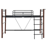 【ブラウン/ナチュラル】ロフトベッド パイプベッド シングル ハイタイプ 大人用 2色展開 高さ130cm システムベッド スチール 北欧風 一人暮らし スチール 耐震 ベッド 子供部屋