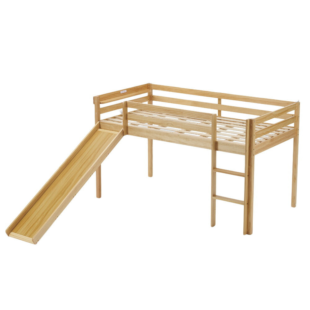 【ナチユラル/ホワイト】ロフトベッド パイプベッド シングル ハイタイプ 滑り台付き はしご付き 子供用 2色展開 高さ120cm システムベッド 収納 北欧風 一人暮らし 木材 耐震 ベッド 子供部屋 おしゃれ 7日内出荷