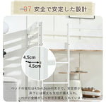 【ナチユラル/ホワイト】ロフトベッド パイプベッド シングル ハイタイプ 滑り台付き はしご付き 子供用 2色展開 高さ120cm システムベッド 収納 北欧風 一人暮らし 木材 耐震 ベッド 子供部屋 おしゃれ 7日内出荷