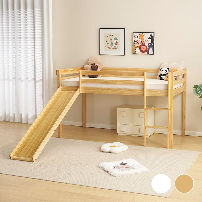 【ナチユラル/ホワイト】ロフトベッド パイプベッド シングル ハイタイプ 滑り台付き はしご付き 子供用 2色展開 高さ120cm システムベッド 収納 北欧風 一人暮らし 木材 耐震 ベッド 子供部屋 おしゃれ 7日内出荷