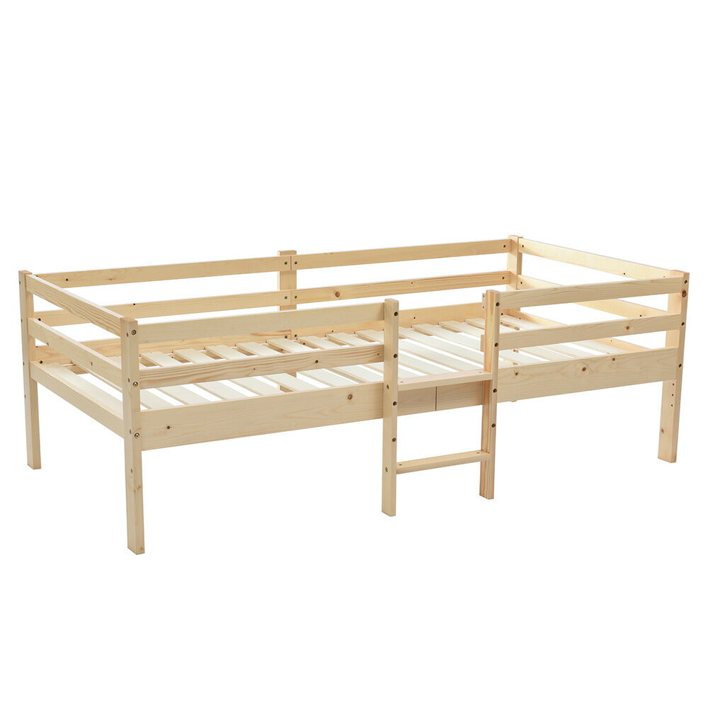 ロータイプ ロフトベッド ベッドフレーム 木製 システムベッド 子供ベッド ローハシゴ付く シングル ウッド ナチュラル 収納 北欧風 子供部屋 耐震 7日内出荷