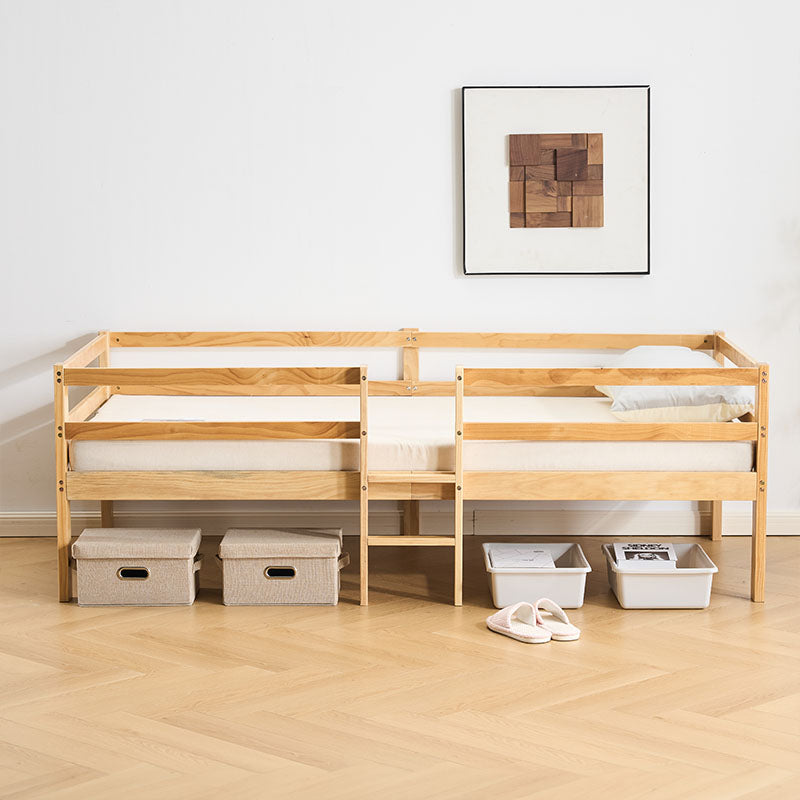 ロータイプ ロフトベッド ベッドフレーム 木製 システムベッド 子供ベッド ローハシゴ付く シングル ウッド ナチュラル 収納 北欧風 子供部屋 耐震 7日内出荷