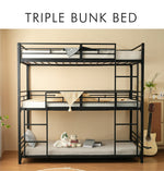 三段ベッド 子供 パイプベッド 大人用 シングル ベッド パイプベッド 3段ベッド はしご付き 分離可能 スチール 二段ベッド コンパクト 省スペース 寮 ブラック