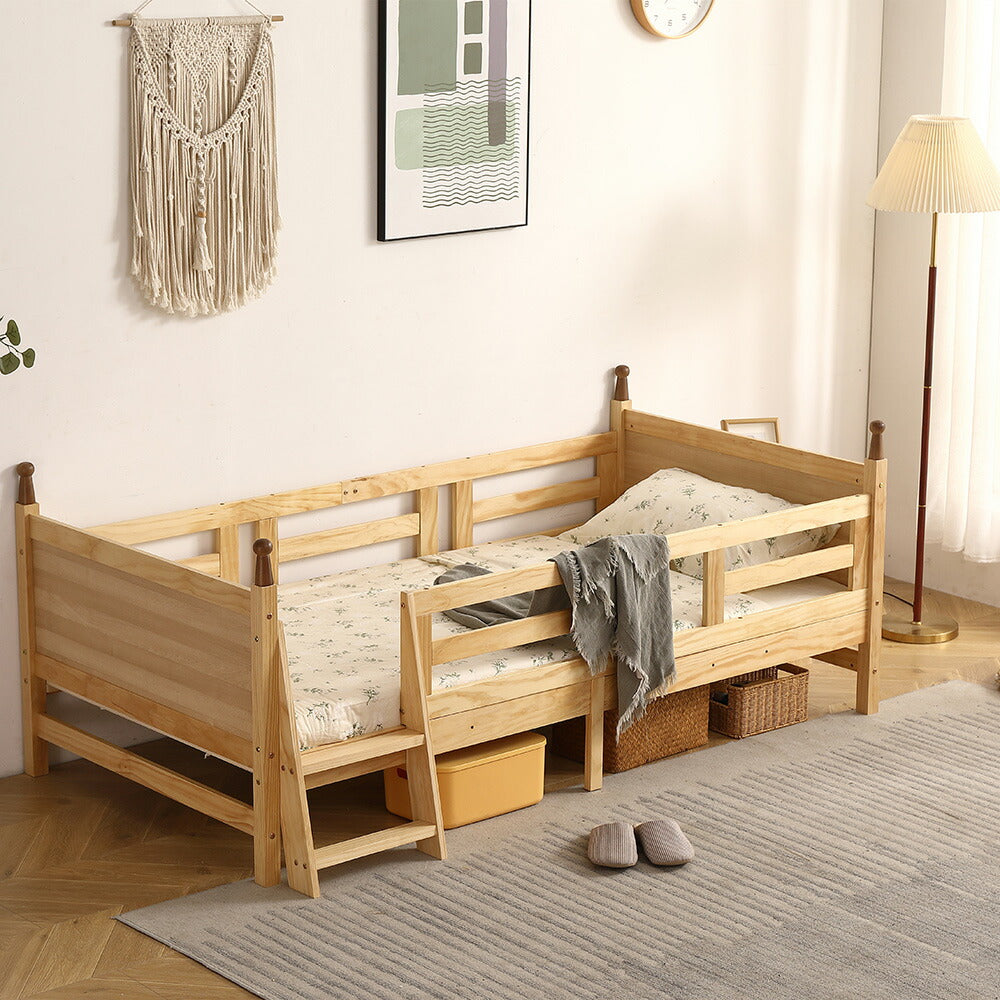 ロータイプ ロフトベッド ベッドフレーム 木製 システムベッド 子供ベッド ローハシゴ付く シングル ウッド ナチュラル 収納 北欧風 子供部屋 耐震 7日内出荷