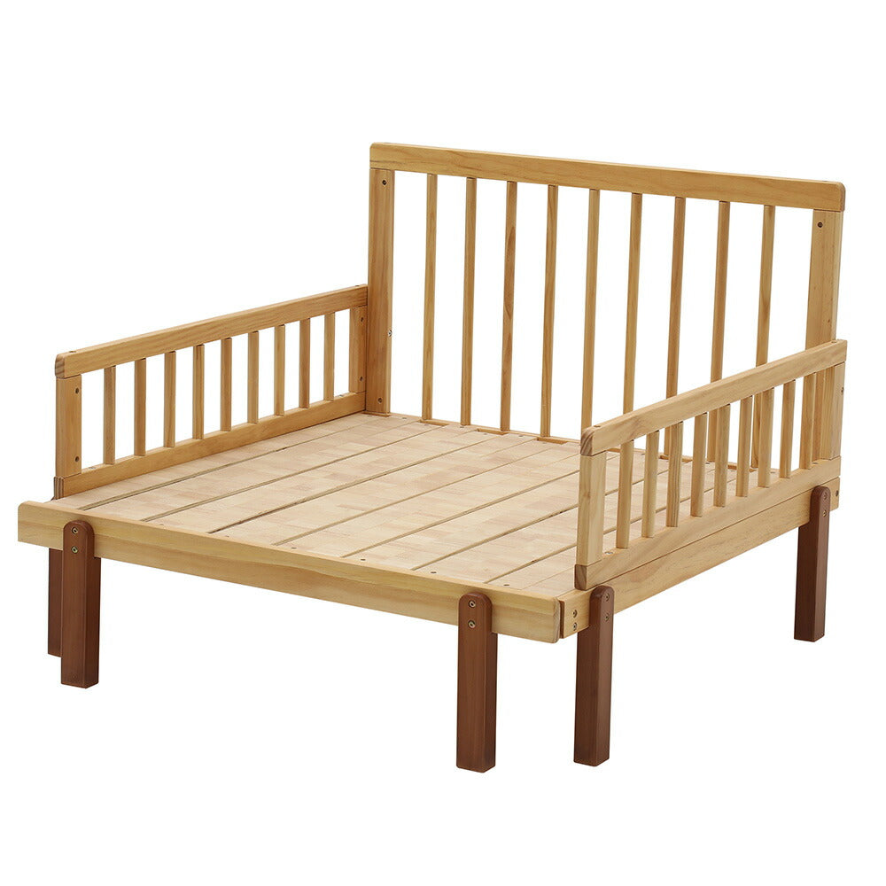 【ナチュラル/ホワイト】デイベッド ソファベッド シングル 木製 伸長式ベッド 変形ベッド ベッドフレーム 伸縮 下収納 おしゃれ 2way 天然木 来客用 ナチュラル リビング パイン材 すのこ仕様 リビング 寝室 北欧風