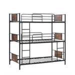 【ブラック/ホワイト】三段ベッド 子供 パイプベッド 大人用 シングル ベッド パイプベッド 3段ベッド はしご付き スチール コンパクト 分離可能 省スペース 寮 白 黒 二色展開 耐震