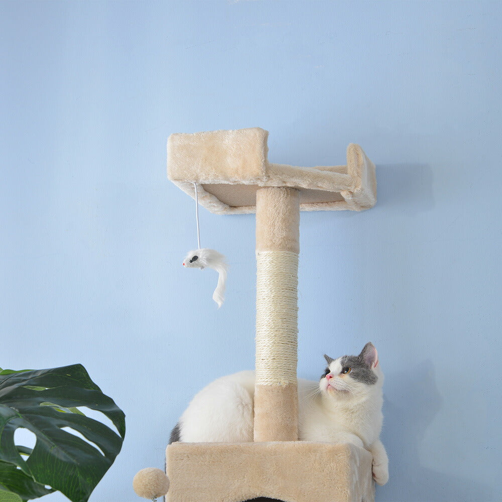 キャットタワー キャットツリー 据え置き 麻紐 全高155cm 機能満載 爪とぎ 多頭飼い 安定感抜群 頑丈 省スペース 猫ハウス 上りやすい クリアボウル キャットポール 据え置き型 7日内出荷