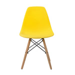 【イエロー座面＆ナチュラル脚】ダイニングチェア 2脚セット イームズチェア オフィス 会議室 来客用 テレワーク 在宅勤務 DSW イームズ椅子 チェア イームズチェアー 木脚 椅子 おしゃれ 北欧 シンプル デザイン