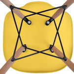 【イエロー座面＆ナチュラル脚】ダイニングチェア 2脚セット イームズチェア オフィス 会議室 来客用 テレワーク 在宅勤務 DSW イームズ椅子 チェア イームズチェアー 木脚 椅子 おしゃれ 北欧 シンプル デザイン