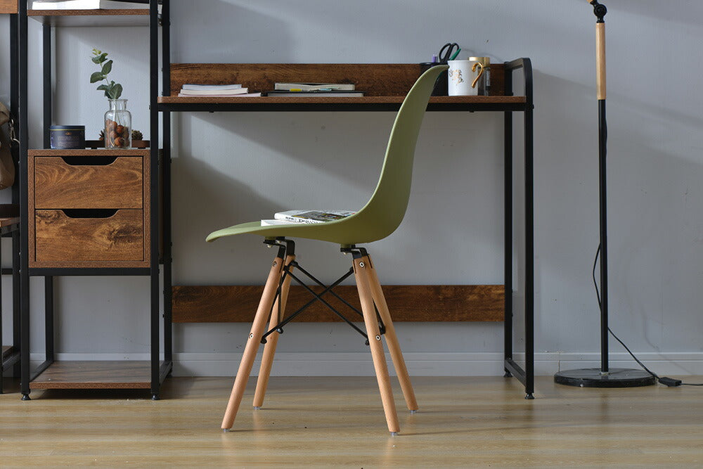 【アボカドグリーン座面＆ナチュラル脚】ダイニングチェア 2脚セット イームズチェア オフィス 会議室 来客用 テレワーク 在宅勤務 DSW イームズ椅子 チェア イームズチェアー 木脚 椅子 おしゃれ 北欧 シンプル デザイン