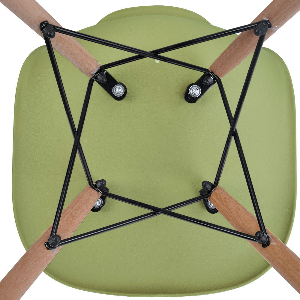 【アボカドグリーン座面＆ナチュラル脚】ダイニングチェア 2脚セット イームズチェア オフィス 会議室 来客用 テレワーク 在宅勤務 DSW イームズ椅子 チェア イームズチェアー 木脚 椅子 おしゃれ 北欧 シンプル デザイン