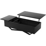 【ブラック/ホワイト】テーブル ローテーブル 折り畳み式天板 昇降式 高さ調節 昇降式テーブル おしゃれ 折りたたみ ローテーブル 一人暮らし 収納 大容量 木製 昇降 センターテーブル リビング リフトテーブル 幅100cm 天然木 リフティング 大きい 大きめ