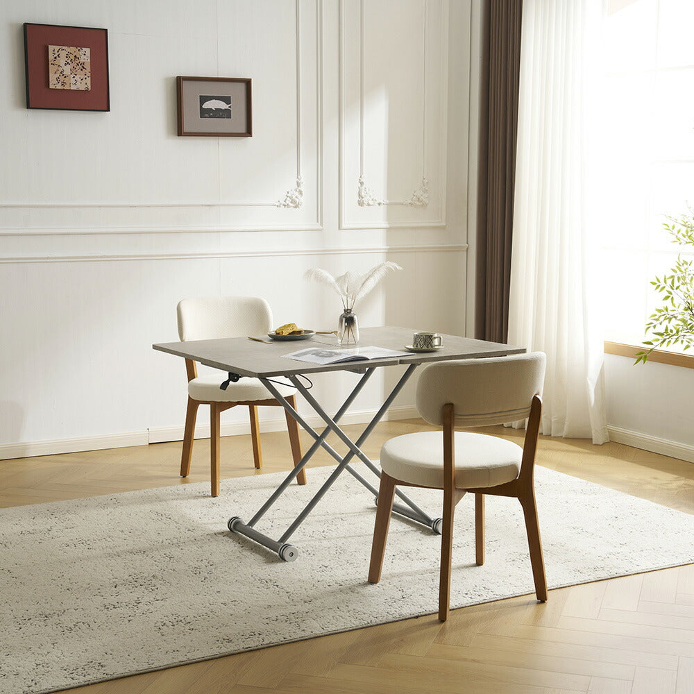 【完成品】センターテーブル 昇降式サイドテーブル 折りたたみテーブル 折り畳み センターテーブル 幅100 高さ50~100cm ガス圧昇降 グレー コンパクトテーブル 作業用 デスク 多機能 おしゃれ リビング ソファ横 一人暮らし 多用途 収納便利