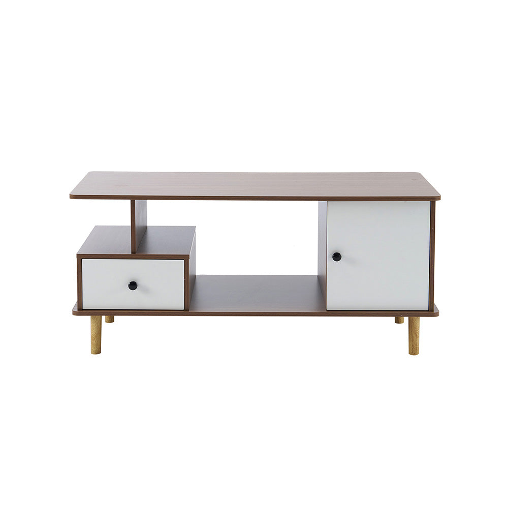 【ブラウン/ホワイト/ナチュラル】テーブル ローテーブル 収納テーブル 幅98 北欧 センターテーブル 引き出し付き 3色展開 リビングテーブル 木製 モダン おしゃれ かわいい シンプル カフェ風 ラック 座卓 テーブル 机 2人 在宅 作業 大きめ