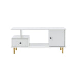 【ブラウン/ホワイト/ナチュラル】テーブル ローテーブル 収納テーブル 幅98 北欧 センターテーブル 引き出し付き 3色展開 リビングテーブル 木製 モダン おしゃれ かわいい シンプル カフェ風 ラック 座卓 テーブル 机 2人 在宅 作業 大きめ