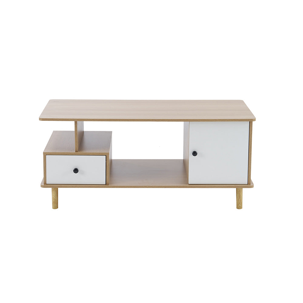 【ブラウン/ホワイト/ナチュラル】テーブル ローテーブル 収納テーブル 幅98 北欧 センターテーブル 引き出し付き 3色展開 リビングテーブル 木製 モダン おしゃれ かわいい シンプル カフェ風 ラック 座卓 テーブル 机 2人 在宅 作業 大きめ