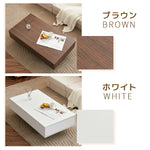 【ブラウン/ホワイト】センターテーブル テーブル ローテーブル リビングテーブル センターテーブル 木製 長方形 北欧 収納棚 大容量 引き出し付き リビング おしゃれ シンプル モダン カフェ風 ソファテーブル コンパクト 一人暮らし 木目調 白