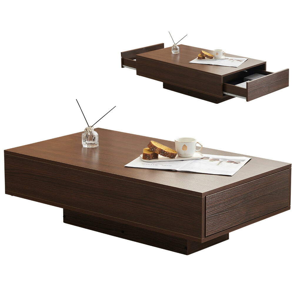 【ブラウン/ホワイト】センターテーブル テーブル ローテーブル リビングテーブル センターテーブル 木製 長方形 北欧 収納棚 大容量 引き出し付き リビング おしゃれ シンプル モダン カフェ風 ソファテーブル コンパクト 一人暮らし 木目調 白