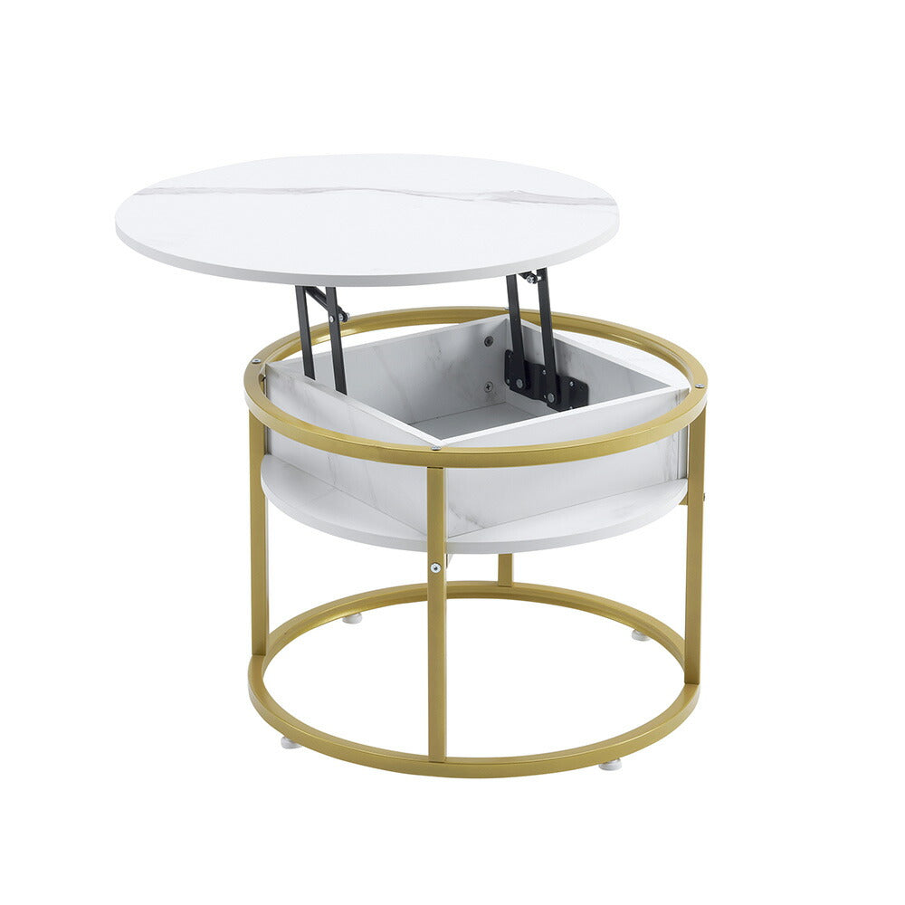 テーブル ローテーブル 折り畳み式天板 昇降式 高さ調節 昇降式テーブル 丸 円形 おしゃれ 折りたたみ ローテーブル 一人暮らし 収納 大容量 木製 昇降 センターテーブル リビング リフトテーブル 幅65cm 天然木 リフティング ゴールド脚 ブラック脚 7日内出荷