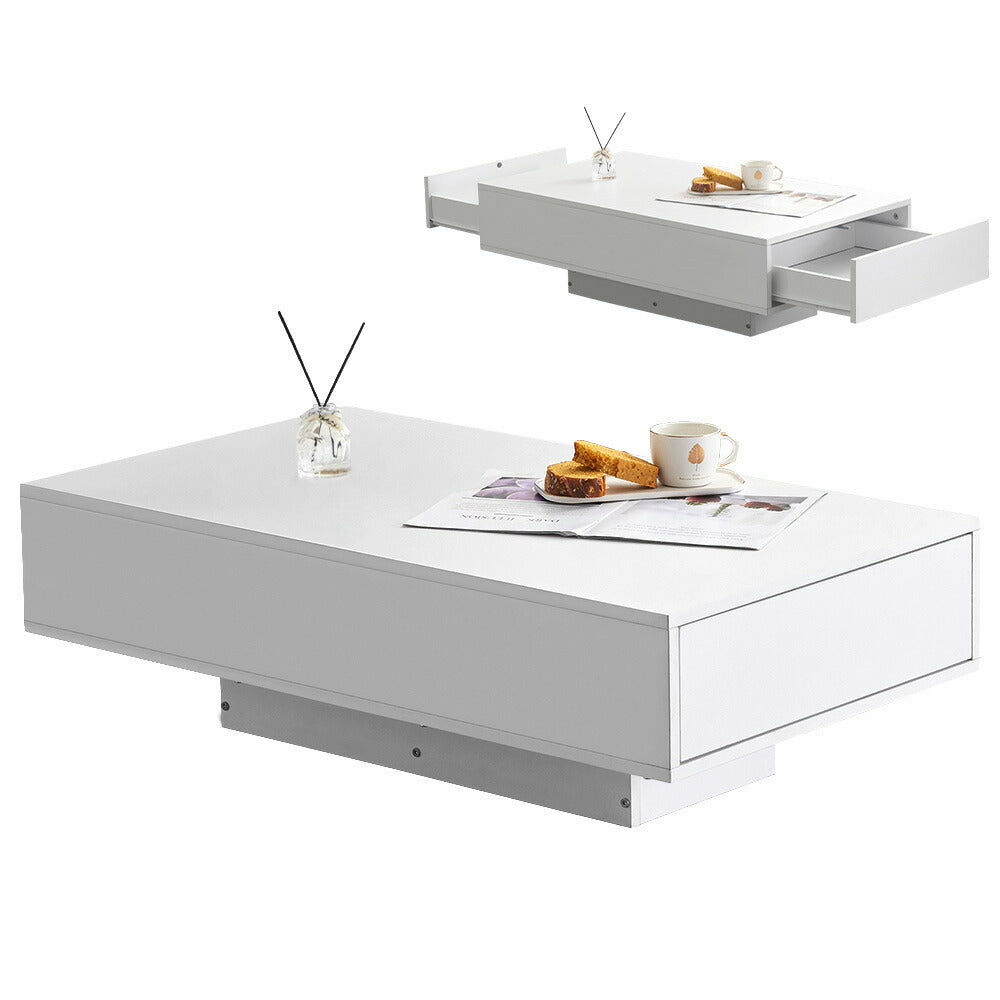 【ブラウン/ホワイト】センターテーブル テーブル ローテーブル リビングテーブル センターテーブル 木製 長方形 北欧 収納棚 大容量 引き出し付き リビング おしゃれ シンプル モダン カフェ風 ソファテーブル コンパクト 一人暮らし 木目調 白