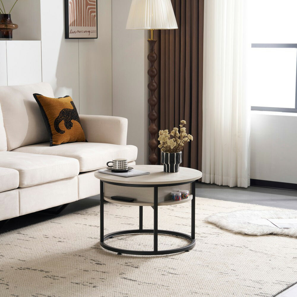 テーブル ローテーブル 折り畳み式天板 昇降式 高さ調節 昇降式テーブル 丸 円形 おしゃれ 折りたたみ ローテーブル 一人暮らし 収納 大容量 木製 昇降 センターテーブル リビング リフトテーブル 幅65cm 天然木 リフティング ゴールド脚 ブラック脚 7日内出荷