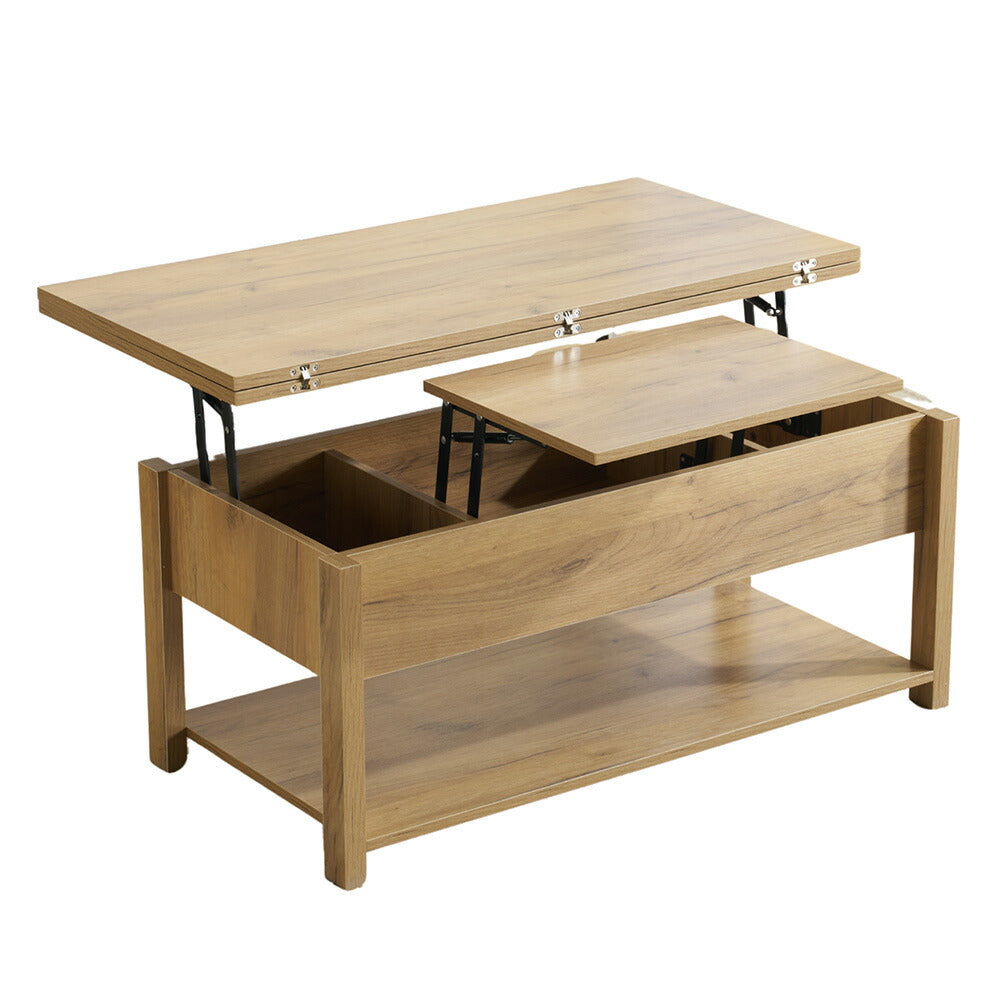 テーブル ローテーブル 折り畳み式天板 昇降式 高さ調節 昇降式テーブル おしゃれ 折りたたみ ローテーブル 一人暮らし 収納 大容量 木製 昇降 センターテーブル リビング リフトテーブル 幅100cm 天然木 リフティング 大きい 大きめ 7日内出荷