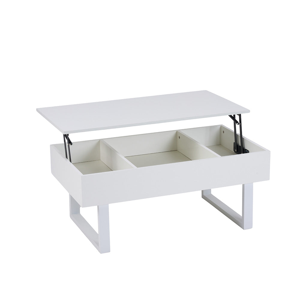 【ホワイト/ナチュラル】センターテーブル ローテーブル 折り畳み式天板 昇降式 高さ調節 昇降式テーブル おしゃれ 折りたたみ ローテーブル 一人暮らし 収納 大容量 木製 昇降 リビング リフトテーブル 幅100cm 天然木 スチール脚 リフティング 大きい 大きめ