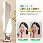 全身鏡 姿見鏡 ハンガーラック イレギュラ ハンガーフック付き鏡 ハンガー回転 キャスター付き 収納付き 衣類収納 隙間収納 リビング 玄関 飛散防止加工 ホワイト167*37CM 移動式 インテリア 韓国 インスタ映え ナチュラル 北欧風 シンプル 7日内出荷