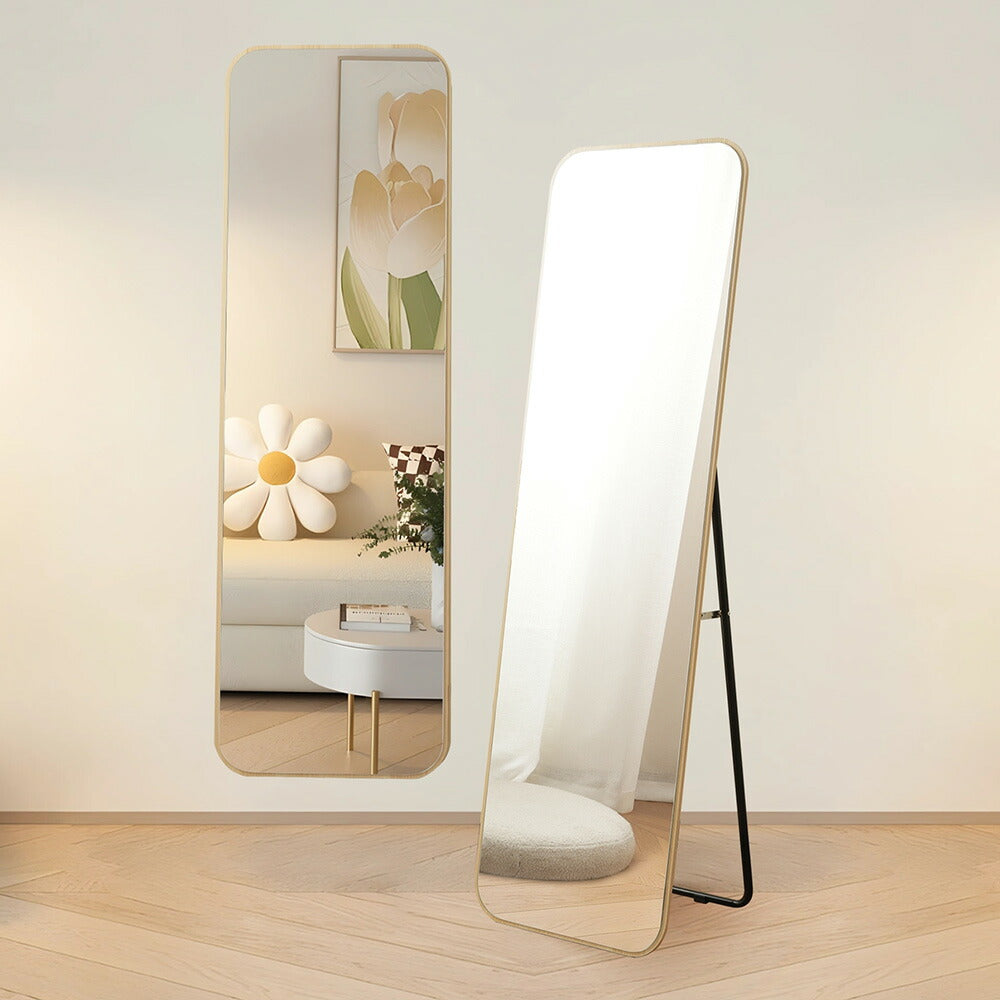 全身鏡 丸角フレーム 姿見鏡 北欧 木目調 スタンドミラー 壁掛けミラー 立てかけ 姿見 鏡 ミラー おしゃれ 飛散防止 160*50CM ナチュラル おしゃれ 大型 鏡 大きい スタンド 玄関 リビング 薄型 省スペース 賃貸 一人暮らし 新生活 韓国 北欧 シンプル