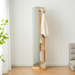 全身鏡 回転タイプ鏡 姿見 玄関 全身 おしゃれ ハンガーラック 収納 スタンド 回転 DIY 自撮りミラー 鏡 壁掛け鏡 飛散防止加工 全身ミラー ドレッサー スリムミラー キャスター付き 移動式 インテリア 韓国 インスタ映え ナチュラル 北欧風 シンプル 7日内出荷