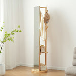 全身鏡 回転タイプ鏡 姿見 玄関 全身 おしゃれ ハンガーラック 収納 スタンド 回転 DIY 自撮りミラー 鏡 壁掛け鏡 飛散防止加工 全身ミラー ドレッサー スリムミラー キャスター付き 移動式 インテリア 韓国 インスタ映え ナチュラル 北欧風 シンプル 7日内出荷