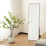 全身鏡 丸角フレーム 姿見鏡 北欧 木目調 スタンドミラー 壁掛けミラー 立てかけ 姿見 鏡 ミラー おしゃれ 飛散防止 160*50CM ブラウン おしゃれ 大型 鏡 大きい スタンド 玄関 リビング 薄型 省スペース 賃貸 一人暮らし 新生活 韓国 北欧 シンプル