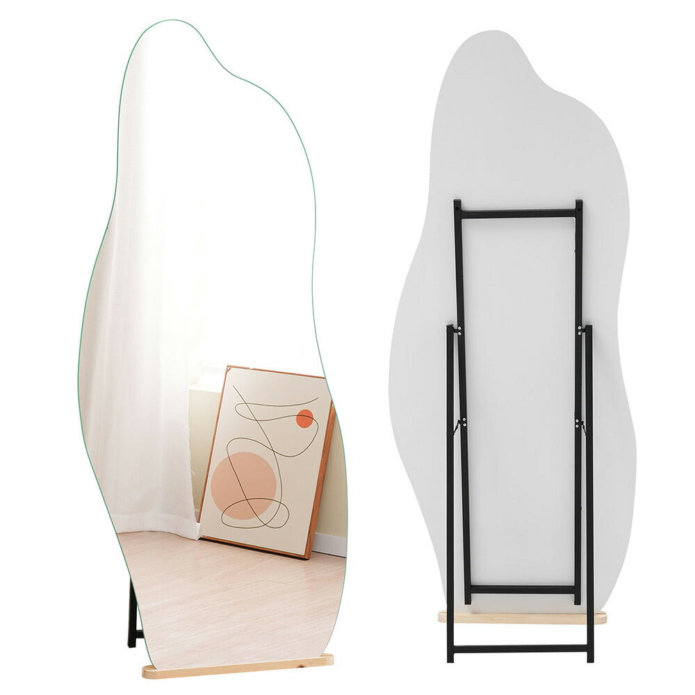 全身鏡 姿見鏡 スタンドミラー イレギュラミラー ノンフレーム 立てかけ 姿見 鏡 ミラー おしゃれ 大型 飛散防止 170*70CM 大型 鏡 大きい スタンド 玄関 リビング 薄型 省スペース 賃貸 一人暮らし 新生活 韓国 北欧 シンプル かわいい