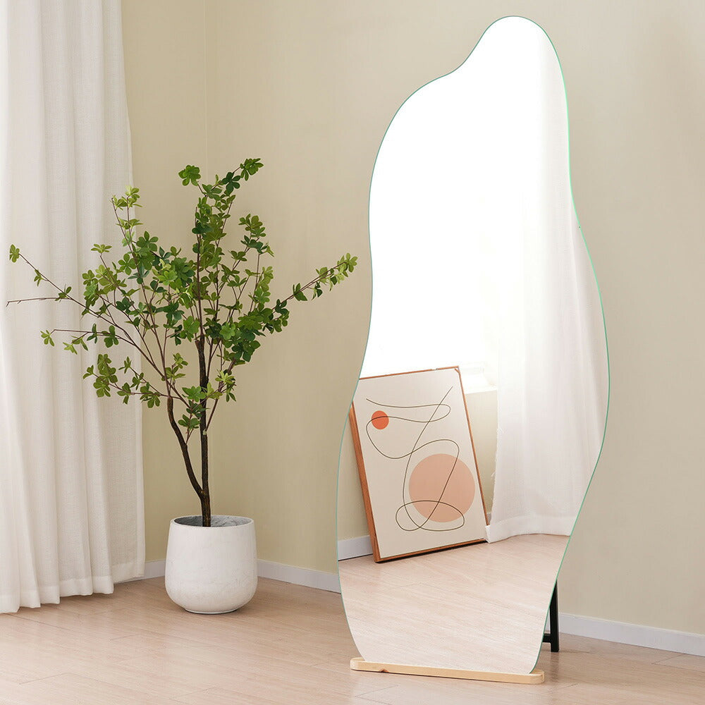 全身鏡 姿見鏡 スタンドミラー イレギュラミラー ノンフレーム 立てかけ 姿見 鏡 ミラー おしゃれ 大型 飛散防止 170*70CM 大型 鏡 大きい スタンド 玄関 リビング 薄型 省スペース 賃貸 一人暮らし 新生活 韓国 北欧 シンプル かわいい