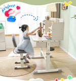 【デスク＆チェアセット】収納付き デスク 勉強デスク 昇降式 学習机 作業デスク 学習机 省スペース 棚付き コンセント付き おしゃれ 高さ調整 書斎机 ワークデスク 多機能デスク シェルフデスク 子供部屋 学生用 大人用 ホワイト 書斎 子供 小学生