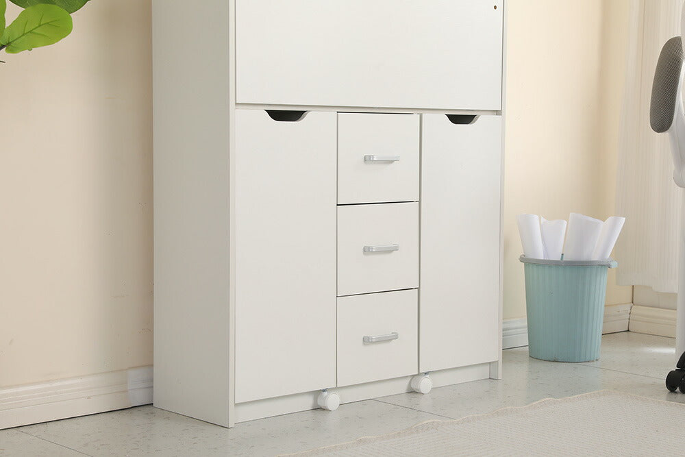 【ホワイト/ナチュラル】学習机 デスク パソコンデスク 勉強机 折り畳み天板 変形家具 引き出し PCデスク 棚付き 収納 省スペース リビング ワークデスク 子供 大人 テレワーク 在宅ワーク 2色展開 リモートワーク 北欧