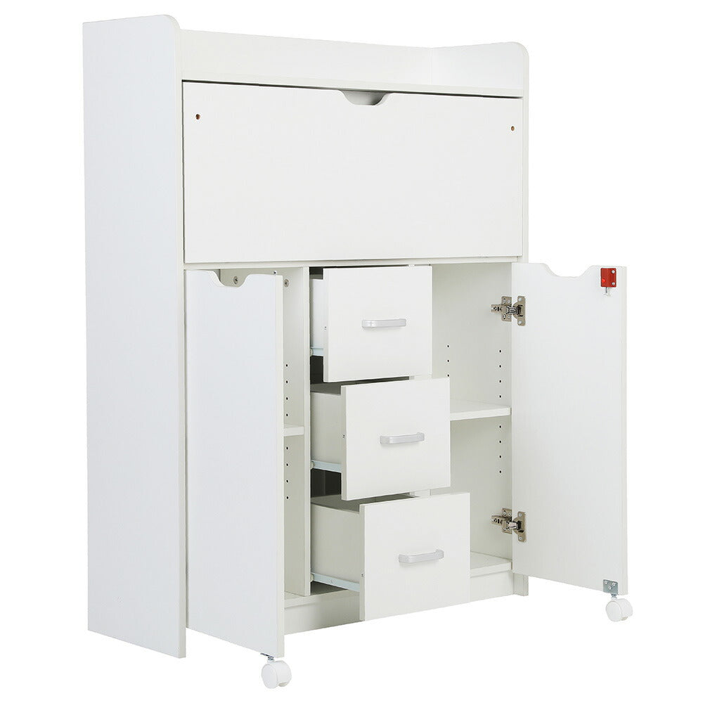 【ホワイト/ナチュラル】学習机 デスク パソコンデスク 勉強机 折り畳み天板 変形家具 引き出し PCデスク 棚付き 収納 省スペース リビング ワークデスク 子供 大人 テレワーク 在宅ワーク 2色展開 リモートワーク 北欧