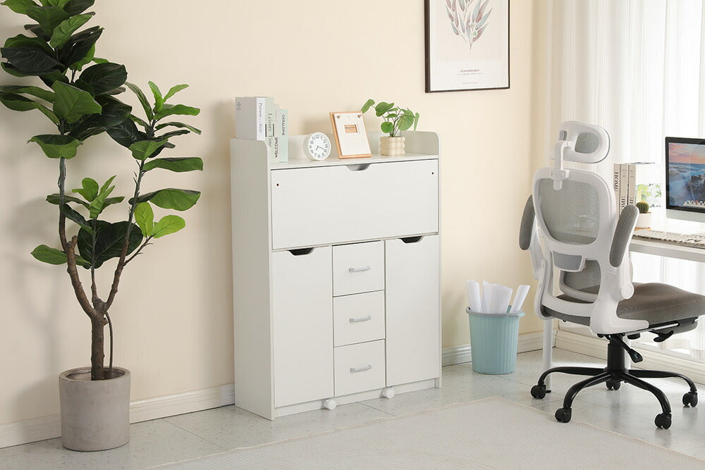 【ホワイト/ナチュラル】学習机 デスク パソコンデスク 勉強机 折り畳み天板 変形家具 引き出し PCデスク 棚付き 収納 省スペース リビング ワークデスク 子供 大人 テレワーク 在宅ワーク 2色展開 リモートワーク 北欧