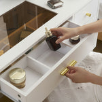 ドレッサー 化粧台 テーブル 鏡台 ライト付き 3色LED ドライヤーホルダー コンセント付き 女優ミラー 引き出し 収納 椅子 スツール付き セット サイド収納 メイク台 木製 幅80cm 白 ホワイト 高級感 おしゃれ シンプル プレゼント 大容量 可愛い