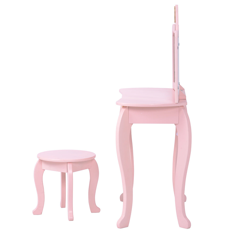 ドレッサー おままごと姫系 引き出し 木製 子供ドレッサー プレゼントおもちゃ お化粧 おめかし メイク台 ミラー 三面鏡 木製 お化粧 王冠 おうかん キッズ 女の子 プレゼント お姫様 女の子プレゼント 姪 おしゃれ かわいい