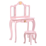 ドレッサー おままごと姫系 引き出し 木製 子供ドレッサー プレゼントおもちゃ お化粧 おめかし メイク台 ミラー 三面鏡 木製 お化粧 王冠 おうかん キッズ 女の子 プレゼント お姫様 女の子プレゼント 姪 おしゃれ かわいい