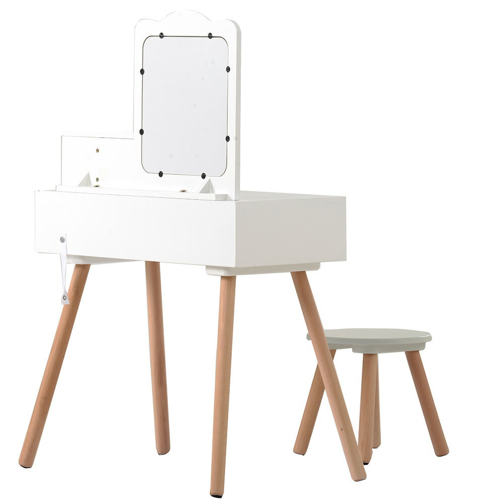 ドレッサー おままごとドレッサー ドレッサー 木製 化粧台 鏡台 引き出し コスメ収納 誕生日プレゼント おもちゃ キッズ 女の子 子供 プレゼント 子供 椅子 スツール付き シンプル 女の子プレゼント 姪 おしゃれ かわいい