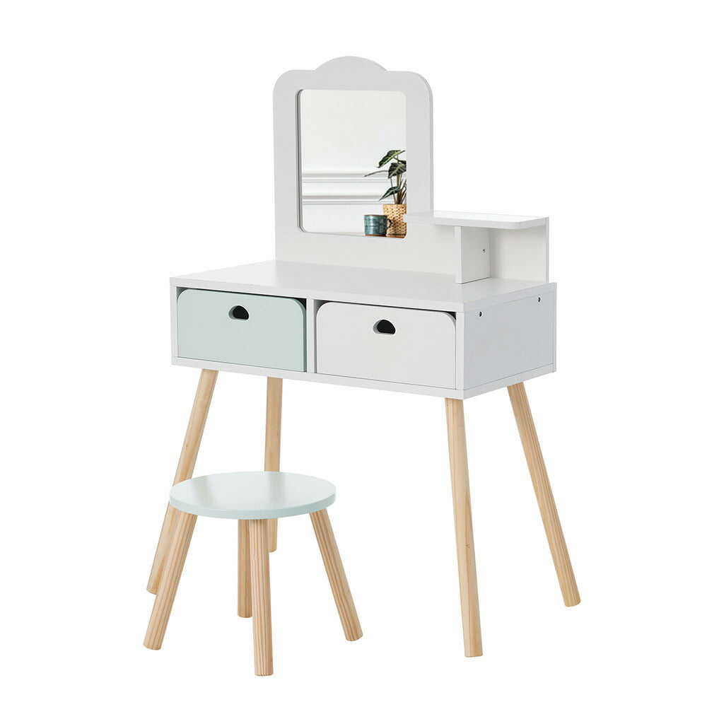 ドレッサー おままごとドレッサー ドレッサー 木製 化粧台 鏡台 引き出し コスメ収納 誕生日プレゼント おもちゃ キッズ 女の子 子供 プレゼント 子供 椅子 スツール付き シンプル 女の子プレゼント 姪 おしゃれ かわいい