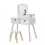 ドレッサー おままごとドレッサー ドレッサー 木製 化粧台 鏡台 引き出し コスメ収納 誕生日プレゼント おもちゃ キッズ 女の子 子供 プレゼント 子供 椅子 スツール付き シンプル 女の子プレゼント 姪 おしゃれ かわいい