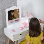 ドレッサー おままごとドレッサー ドレッサー 木製 化粧台 鏡台 引き出し コスメ収納 誕生日プレゼント おもちゃ キッズ 女の子 子供 プレゼント 子供 椅子 スツール付き シンプル 女の子プレゼント 姪 おしゃれ かわいい