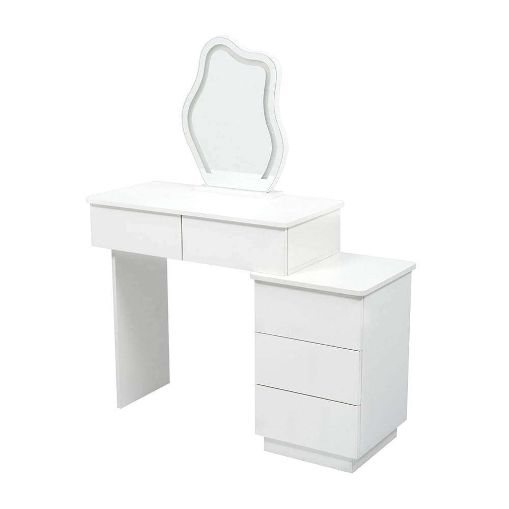 【ドレッサー単品】ドレッサー 化粧台 3色調節 鏡台 LEDミラー 女優 引き出し付き 収納棚付き デスク 収納 メイク台 化粧台 収納 化粧テーブル 収納付き ホワイト 白 幅80 80CM 一人暮らし コンパクト 可愛い おしゃれ