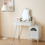 【ドレッサー単品】ドレッサー 化粧台 3色調節 鏡台 LEDミラー 女優 引き出し付き 収納棚付き デスク 収納 メイク台 化粧台 収納 化粧テーブル 収納付き ホワイト 白 幅80CM 80CM 一人暮らし コンパクト 可愛い おしゃれ 北欧風 シンプル モダン