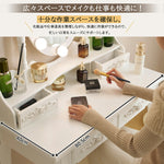 ドレッサー 化粧台 テーブル 鏡台 ライト付き 3色LED 女優ミラー 引き出し 収納 椅子 スツール付き セット サイド収納 メイク台 木製 ホワイト 白 幅80cm 80cm シンプル 大容量 可愛い 高級感 お姫 おしゃれ